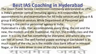 Best IAS Coaching in Hyderabad