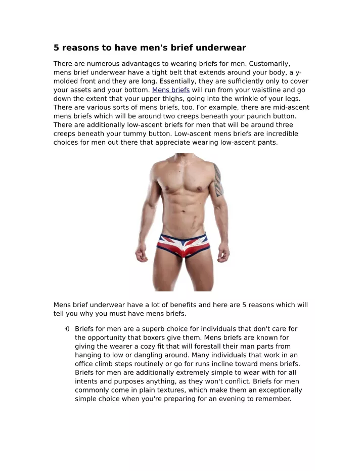 5 reasons to have men s brief underwear