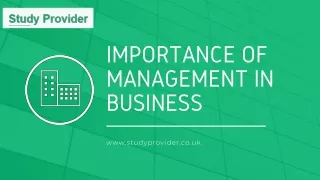 imp ortance of management in business