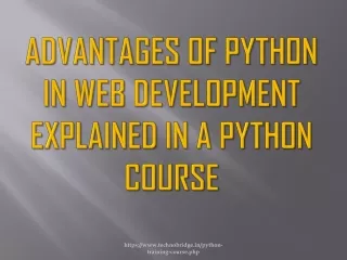 Advantages of Python in Web development explained in a Python Course