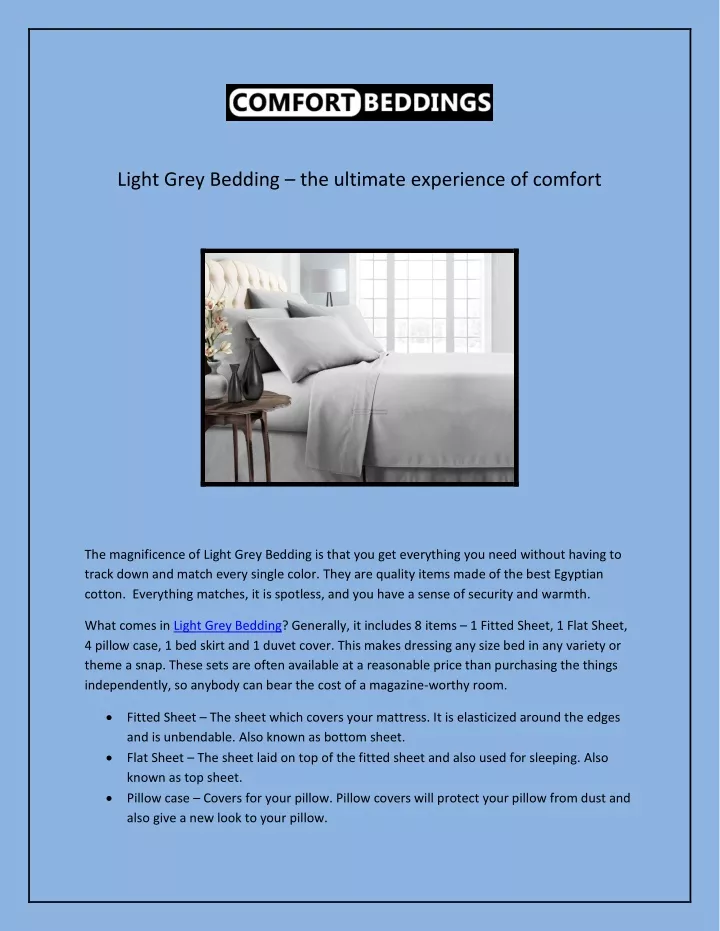 light grey bedding the ultimate experience
