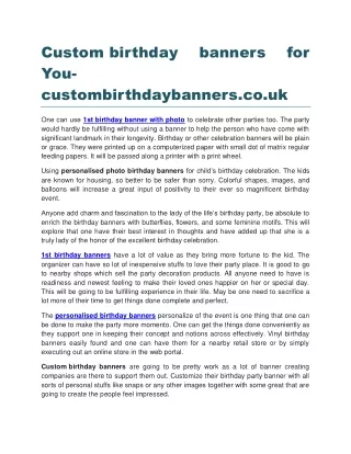 Custom birthday banners for You custombirthdaybanners.co.uk