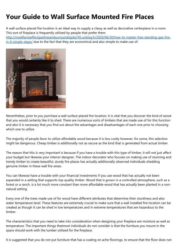 your guide to wall surface mounted fire places