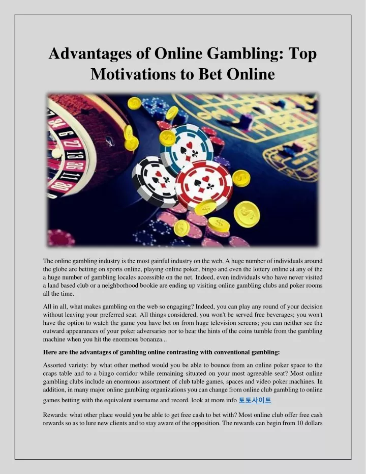 advantages of online gambling top motivations