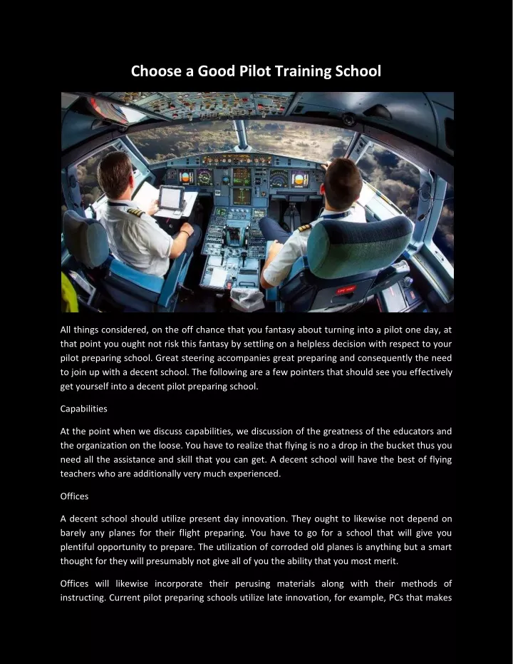 choose a good pilot training school