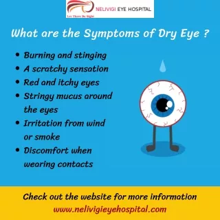 Symptoms of Dry Eyes | Dry Eye Treatment | Eye Care Hospitals Near Me | Nelivigi Eye Hospital