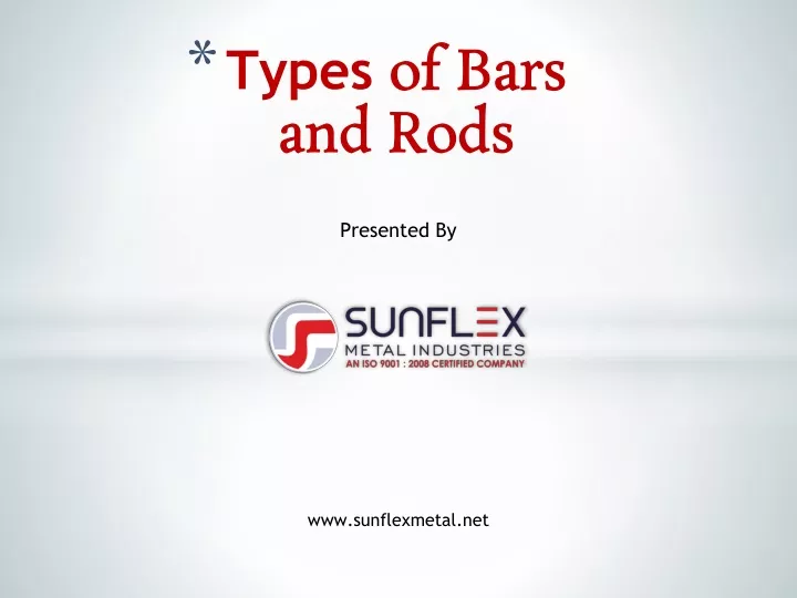 types of bars and rods