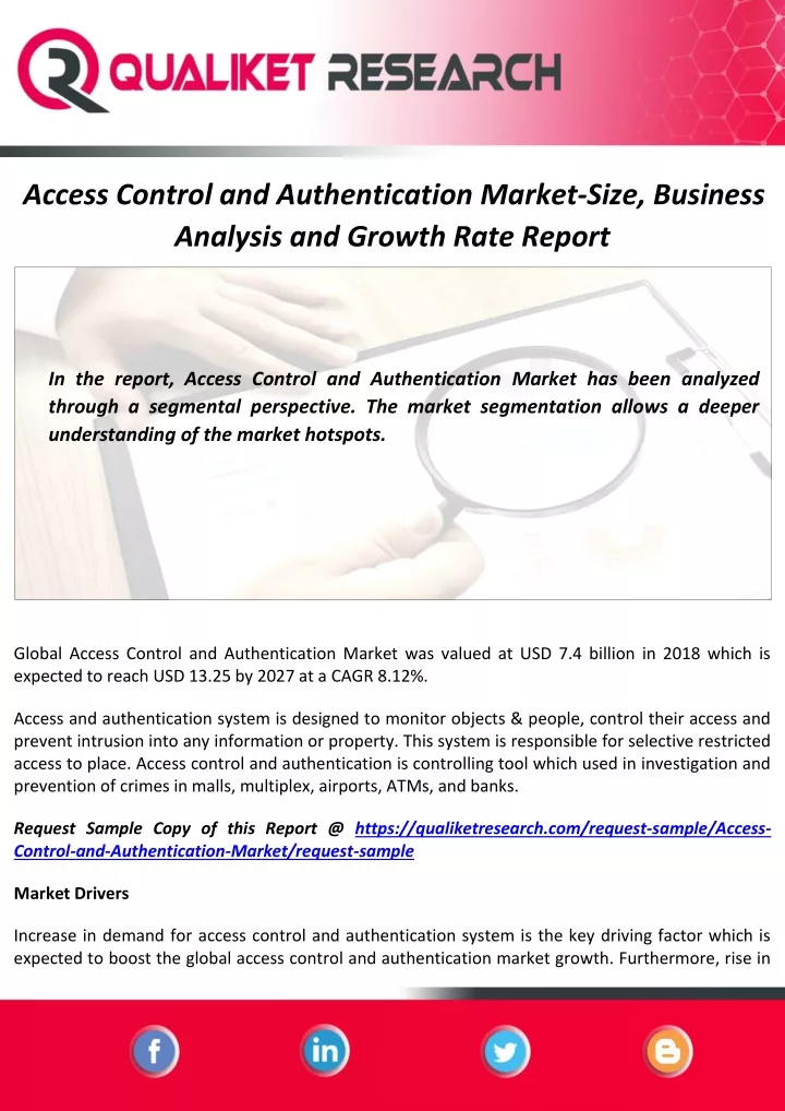 access control and authentication market size