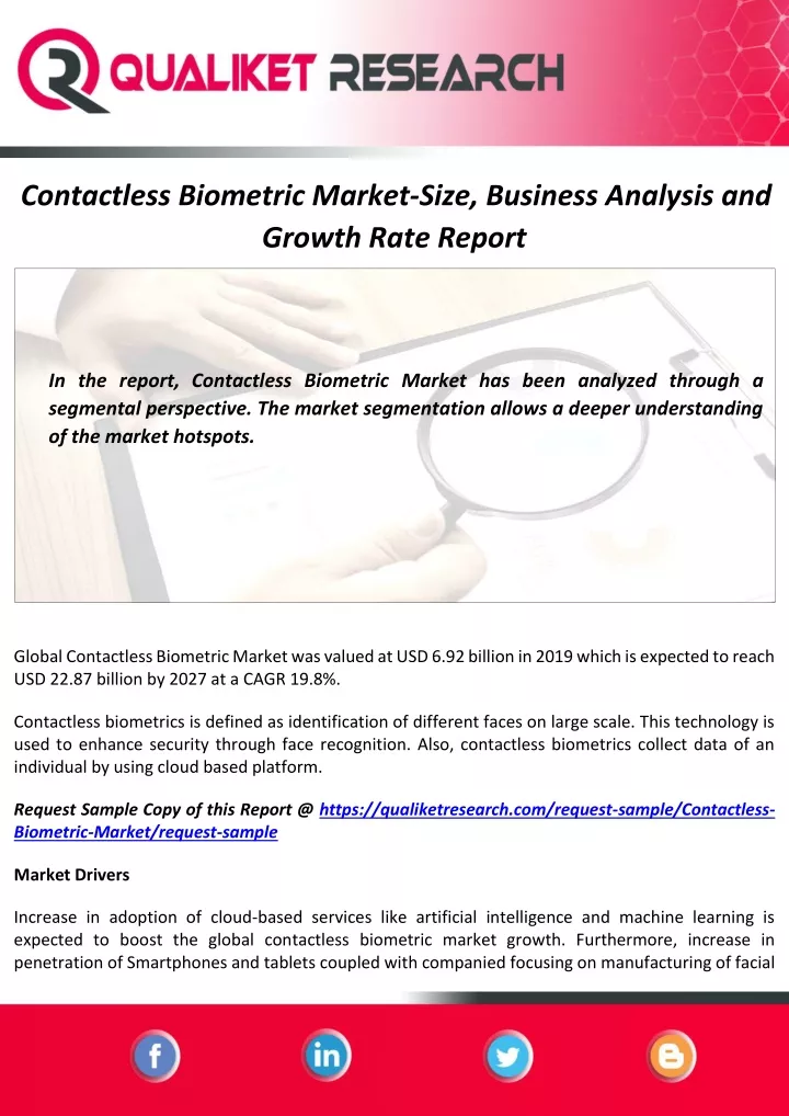 contactless biometric market size business