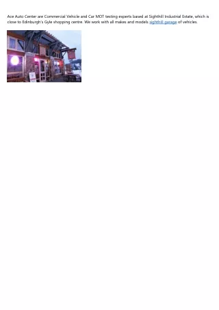 ace auto center are commercial vehicle