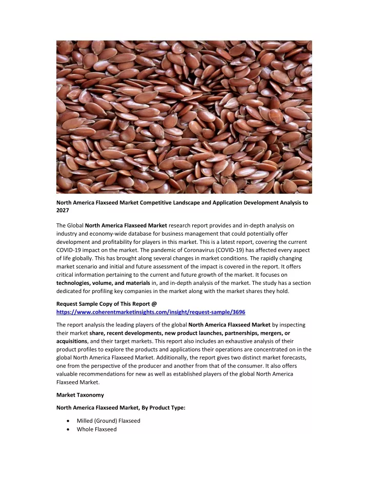 north america flaxseed market competitive