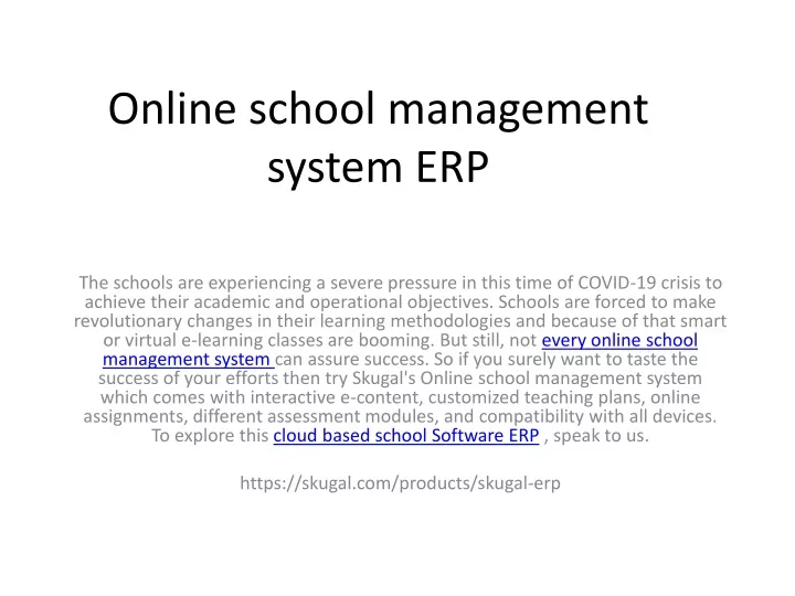 online school management system erp