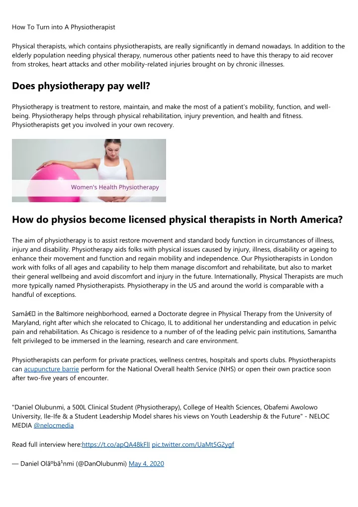 how to turn into a physiotherapist