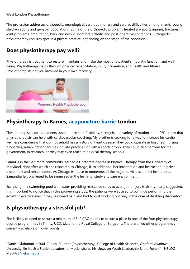 west london physiotherapy