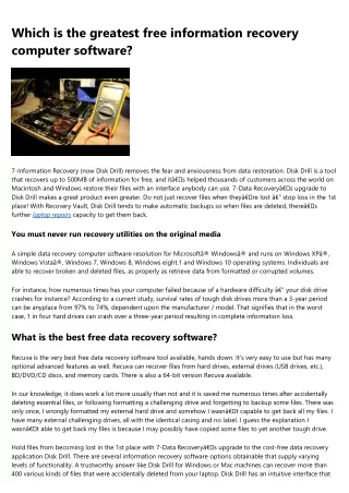5 Reasons Why data recovery Is Common In USA.