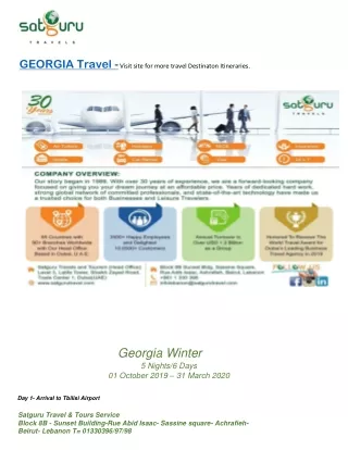 GEORGIA Budget Travel Itinerary