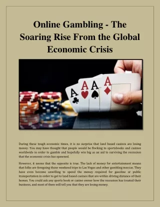 online gambling the soaring rise from the global