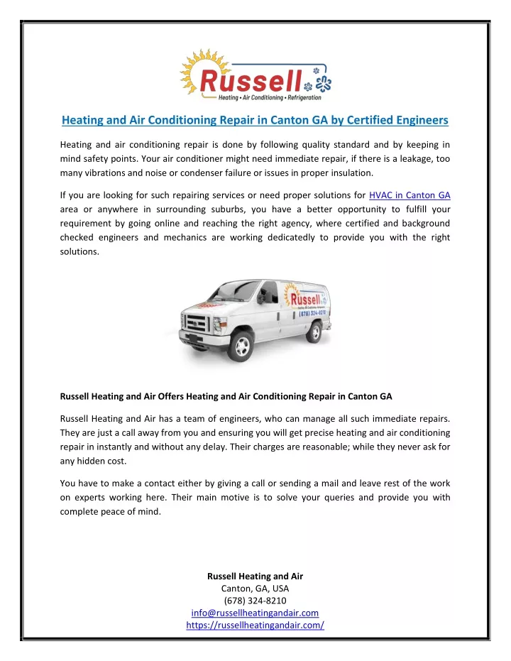 heating and air conditioning repair in canton