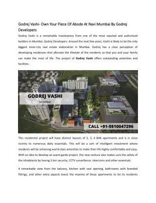 godrej vashi godrej vashi own your piece of abode