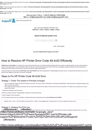 How to Resolve HP Printer Error Code 49.4c02