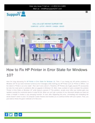 How to Fix HP Printer in Error State for Windows 10