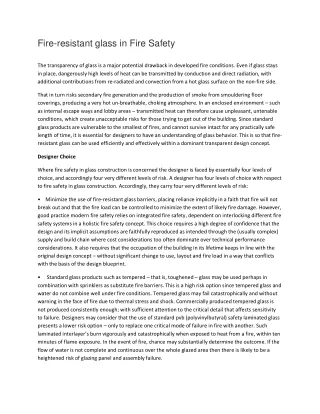 fire resistant glass in fire safety