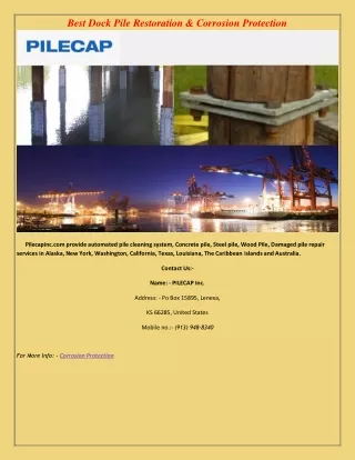 Best Dock Pile Restoration & Corrosion Protection