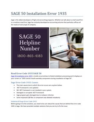 sage 50 installation error 1935