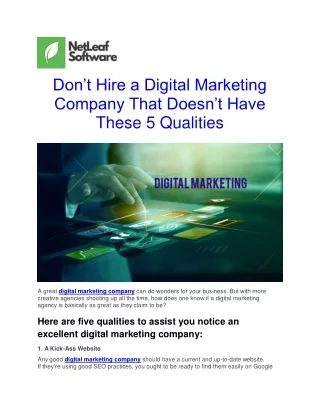 don t hire a digital marketing company that doesn