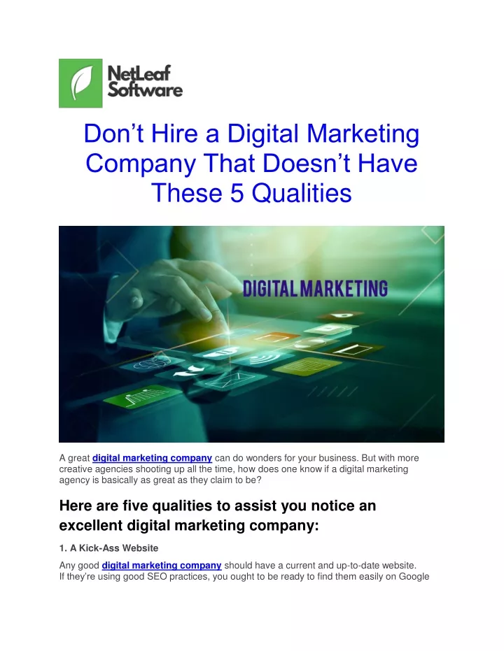 don t hire a digital marketing company that doesn