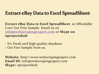 extract ebay data to excel spreadsheet