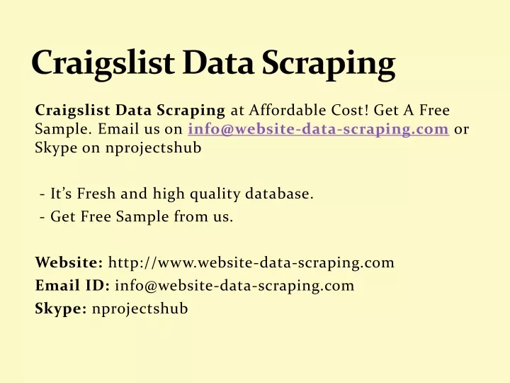 craigslist data scraping