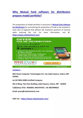 why mutual fund software for distributors prepare