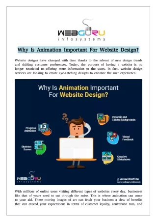 why why is is animation animation important