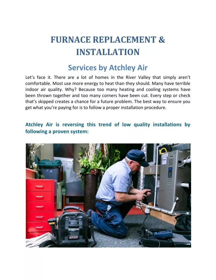 furnace replacement installation