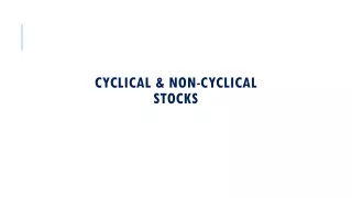 cyclical non cyclical stocks