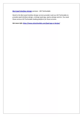best ipad interface design services ais technolabs