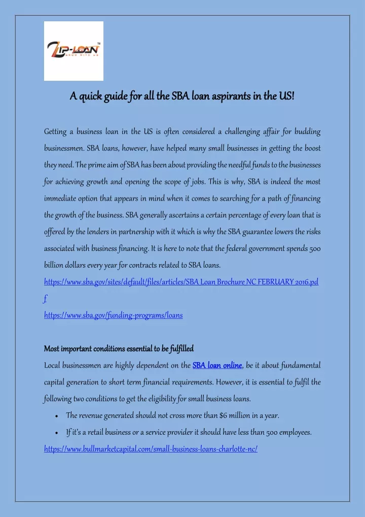 a quick guide for all the sba loan aspirants