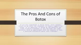 The Pros And Cons of Botox
