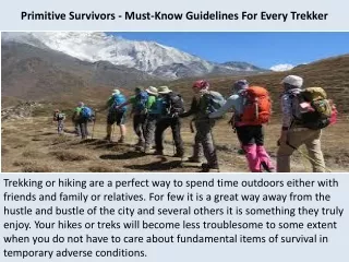 primitive survivors must know guidelines for every trekker