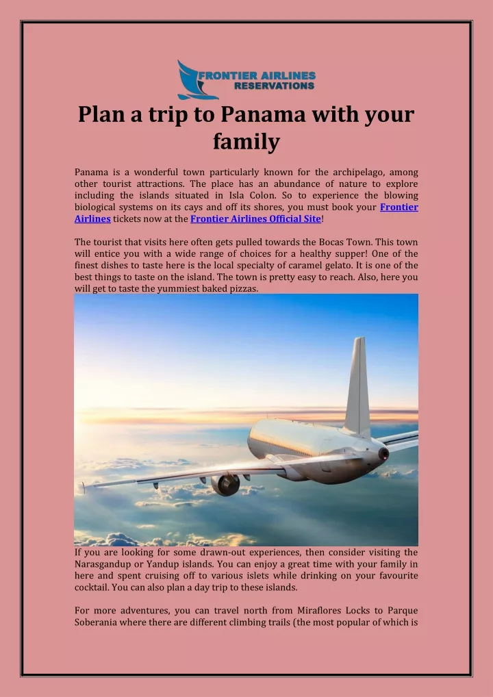 plan a trip to panama with your family