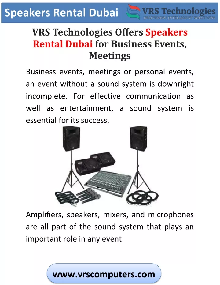 speakers rental dubai