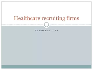 Healthcare recruiting firms