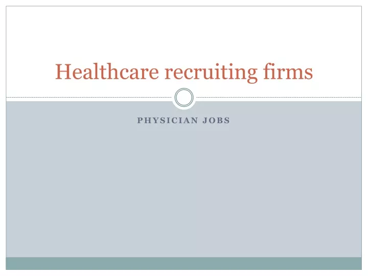 healthcare recruiting firms