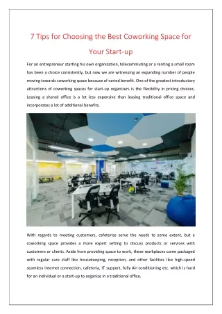 7 tips for choosing the best coworking space for