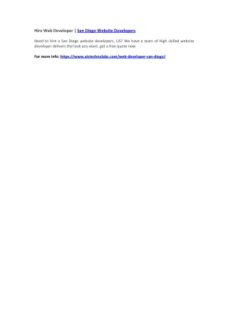 hire web developer san diego website developers