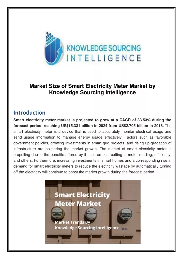 market size of smart electricity meter market