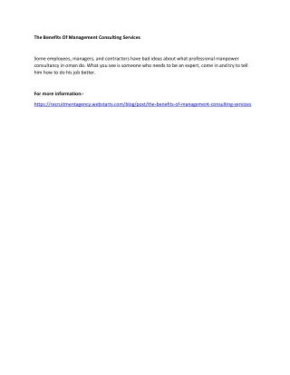 the benefits of management consulting services