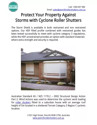 Protect Your Property Against Storms with Cyclone Roller Shutters