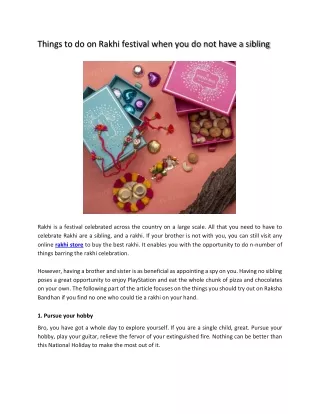 things to do on rakhi festival when
